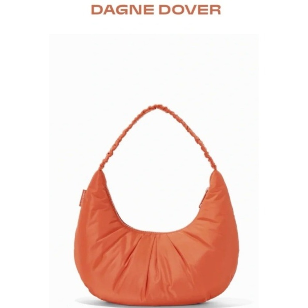 Dagny Dover Rider Shoulder Bag Orange Puffy Zip Closure Pockets Bright Colorful